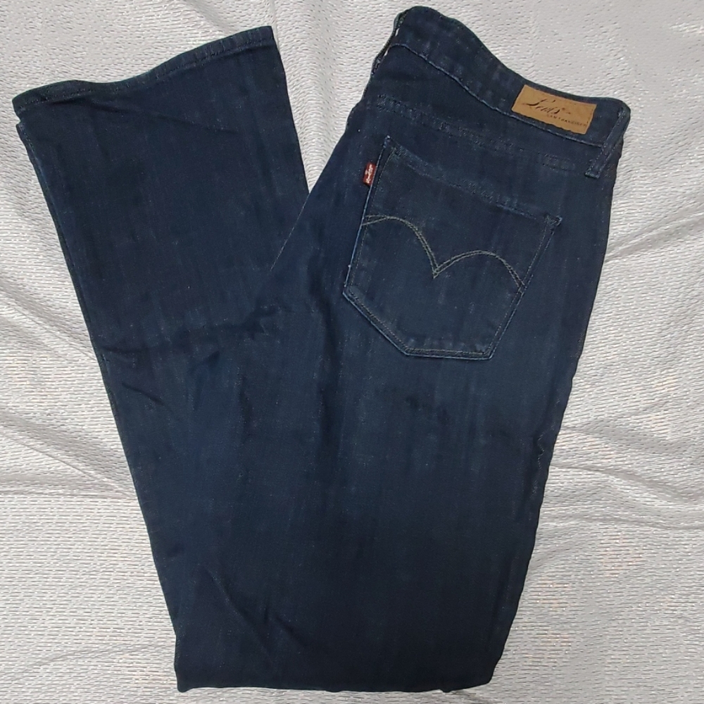 Levi's mid rise skinny boot dark rinse jeans